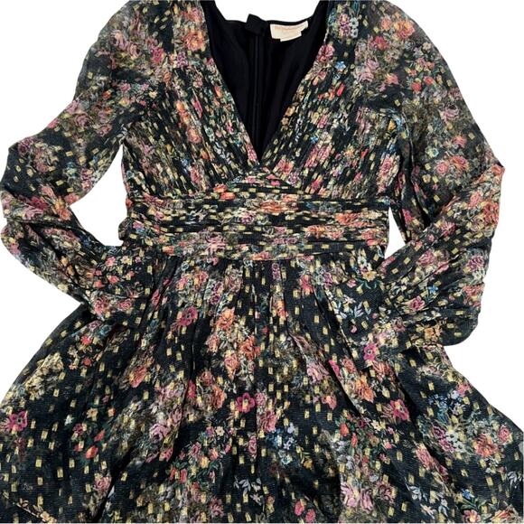 Free People ROCOCO SAND Jane Botta Floral Metallic Ruffle Romper M NWOT $365 - Picture 7 of 10